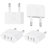 Clomnpe 4 Piezas Adaptador Enchufe Americano a Europeo,