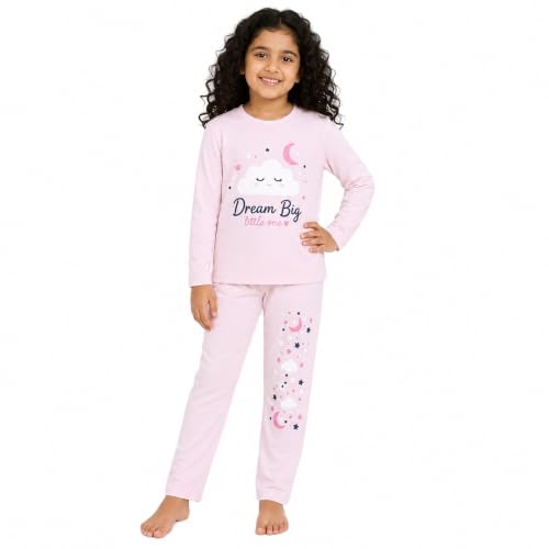 Image of NammaBaby Girl's Soft Cotton Night Suit (Printed T-Shirt & Pant Set /Girls Night Dress /Nightwear) Pack of 1