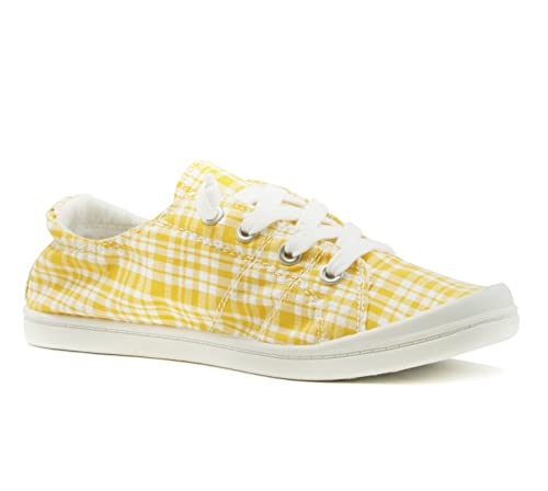 Image of Soda Flat Women Shoes Linen Canvas Slip On Sneakers Lace Up Style Loafers Zig-S