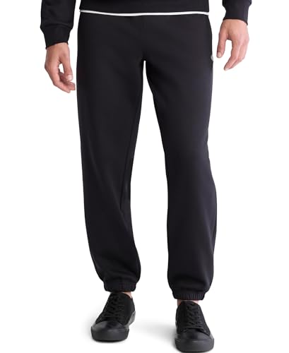 Image of Calvin Klein Mens Monogram Logo Fleece Tracksuit Bottoms, black beauty, M