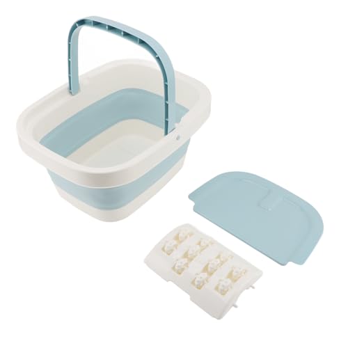 Baño de pies plegable con masaje azul miniatura 1