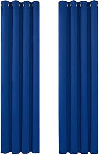 Deconovo Door Curtains 52x84 Inch Eyelet Thermal Insulated Blackout Curtains Material for Living Room 52"x 84" Light Grey 1 PAIR