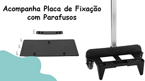 Carrinho Para Mochila Haste Única Alumínio Com Fixação Traseira Rodinha Silicone Gel