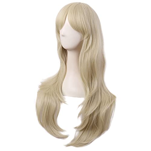 MapofBeauty 28 Inch/70 cm Women Side Bangs Long Curly Hair Cosplay Synthetic Wig (Blonde), 28 Inch (Pack of 1) - Image 3