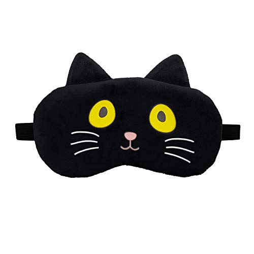 Image of Jenna Eye Mask For Dark Circles, Cooling Eyes, Pain Relief, Redness, Eye Cooling Gel Pad Stretchable For Eye Relaxing, Sleeping Mask (Velvett Cat Black)