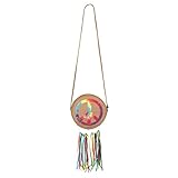 Boland 44493 - Hippie Tasche mit Peace Zeichen, Umhängetasche für Karneval, Festival, Crossbody Bag