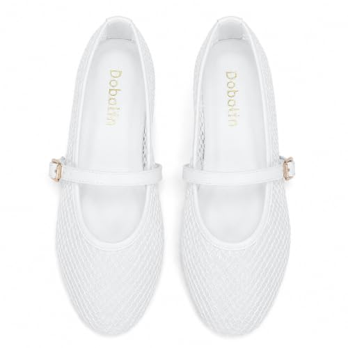 Image of Womens Mesh Ballet Flats Comfortable Dressy Round Toe Maryjane Fishnet Casual Shoes