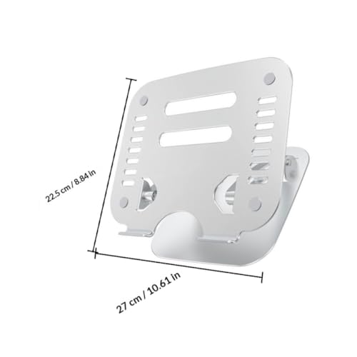 Soporte plegable de laptop de aluminio ajustable color plata miniatura 2