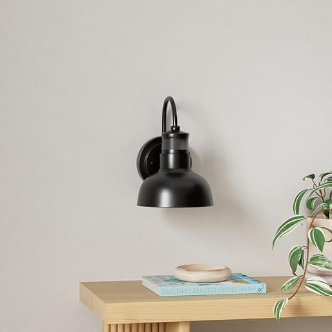 7¡° Motion Sensor Outdoor Lights, Outdoor Light Fixture Dusk to Dawn with E26 Base Socket, IP65 Waterproof Outside Wall Light for Barn, Balcony, Entrance, Front Door, Porch, 2210SBK(G)-1