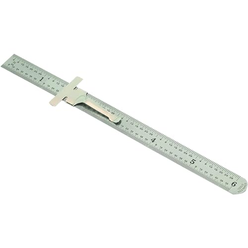 Mitutoyo 950-300, Pocket Steel Rule, 6/150mm (1/64"/1mm), 1/2" Wide, With Pocket Clip"