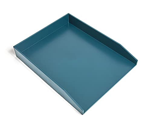 Staples TRU RED Front Load Stackable Plastic Letter Tray, Teal