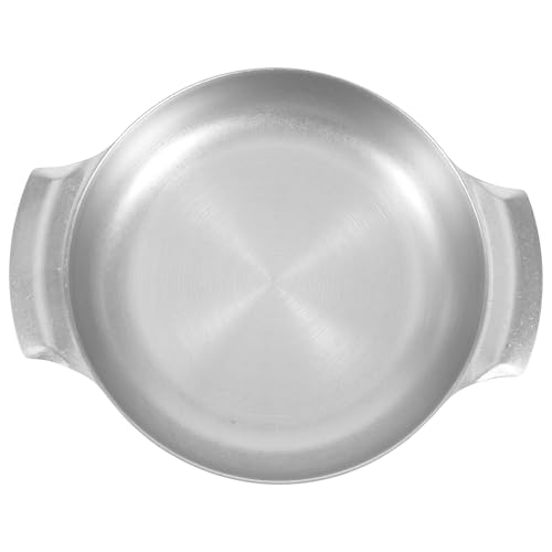 HOLIDYOYO Olla de Acero Inoxidable con Doble Asa Retro Paellera Antiadherente Multifuncional para Cocinar Ramen Arroz y Parrilla Resistente Altas Temperaturas para Camping y Reuniones