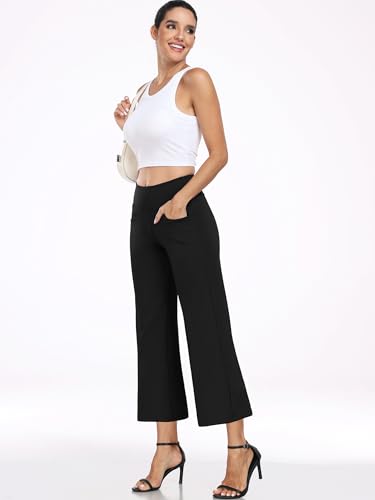 CADMUS High Waist Yoga Pants Women Wide Leg Pants with Pockets Stretch Dress Casual Lounge Petite/Regular/Tall2