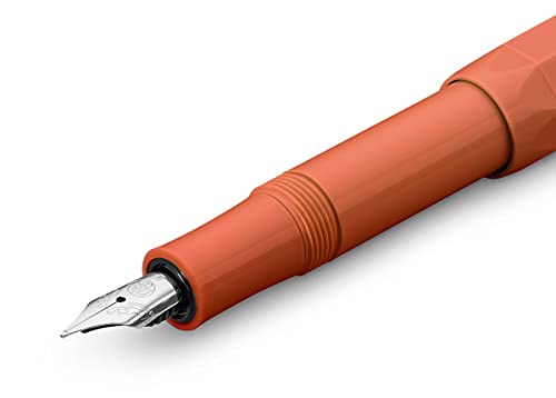 Image of Kaweco Skyline Sport Medium Nib Fountain Pen - Fox, 23K Gold-Plated Steel Nib with Iridium Tip, 13 cm Compact Size, Ink Cartridge Compatible
