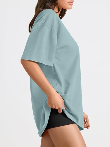Image of Trendy Queen Womens Oversized T-Shirts Short Sleeves Workout Tops | Casual Summer Gym Tees Plus Size Fashion Clothes 2026