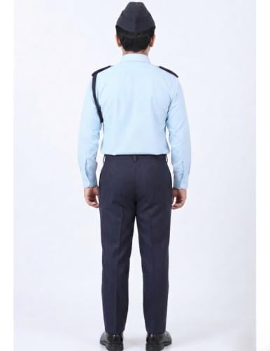 Image of BookMyCostume Indian Air Force Defence Pilot Uniform Kids Fancy Dress Costume - Blue Adults S