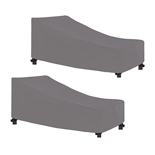 Easy-Going Waterproof Patio Lounge Chair Cover UV Resistant Outdoor Chaise Lounge Covers with Tape Sealed Seam(2 Pack-78Wx35.5Dx33H inch, Grey)