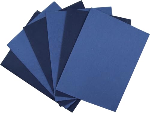 Image of KCS 4 /6 pc of 12 inch x 18 inch 18 Count Cotton Aida Cloth Cross Stitch Fabric (6 pc, Jeans Blue+Navy Blue)