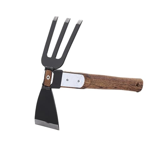 WeiLaiKeQi ガーデンホー 園芸鍬 カーボンスチール製 耐久性抜群 軽量仕様 木柄 滑り止め機能 快適操作 雑草取り 土壌耕し 家庭園芸に適用, Style A