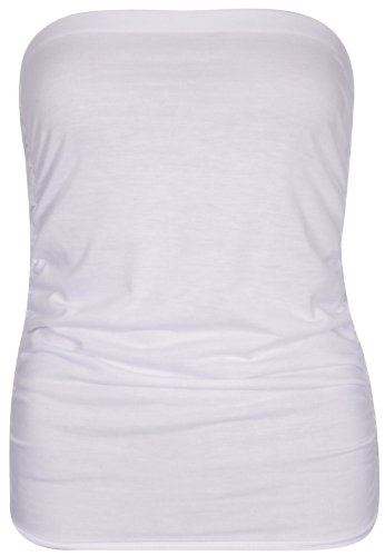 Haut pour les femmes style bandeau tube sans bretelle blanc