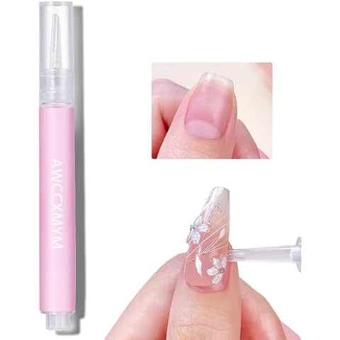 AWCCXMYM Nail Glue Remover Pen Press On Nail Remover Efficient Removal Traceless Multi Functional Solid Nail Glue Gel Remover for Glue On Nail Tips False Nails, Alcohol Free Acetone Free Cover