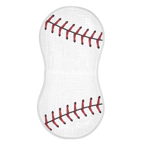 Muslin Burp Cloths for Baby Boys and Girls - 1-Pack Ultra Absorbent Baseball Muslin Washcloths, Newborn Towel, Milk Spit Up Rags, Burp Cloth Bib for Unisex, 22 x 11 Inch
