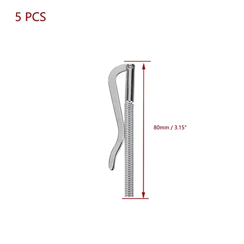 KUMGROT 5 PCS Spring Metal Money Clip 3" (80mm) Zinc Alloy Money Cash Clip Wallet Insert Bar for Bifold Leather Wallet Purse Billing Invoic Holder, Silver2