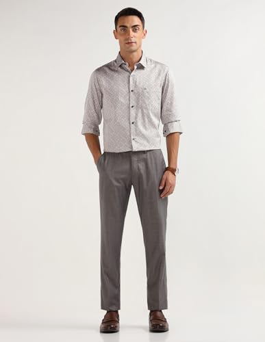 Image of Arrow Men's Satin Slim Fit Pure Cotton Shirt