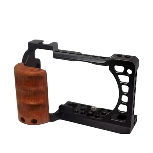 Cage caméra Sony A6400 A6100 en aluminium et poignée bois haute finition