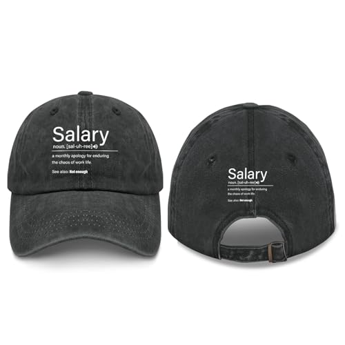 Salary Definition Funny Work Humor Dictionary Hat for Mens Vintage