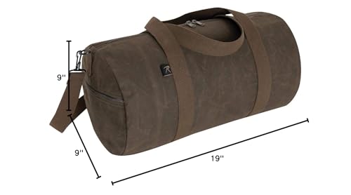 Rothco Waxed Canvas Shoulder Duffle Bag (Brown, 19 inch) - Image 5