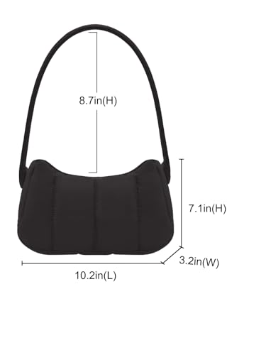 Shoulder Bag for Women Y2K Purse Puffy Nylon Small Shoulder Handbags Rubber Handle Clutch Underarm Purse2