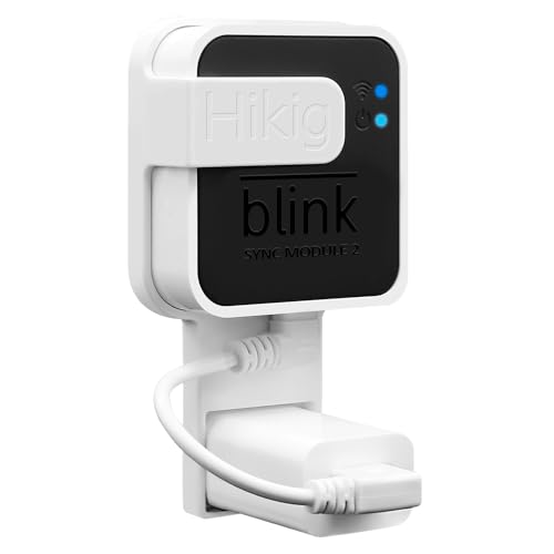 Blink Sync Module 2 Outlet Mount Bracket, Blink Sync Module Bracket Security for Blink Outdoor Camera, Indoor Camera, Doorbell Camera - No Messy Wires, Outlet Wall Mount with Short Cables - 1 Pack
