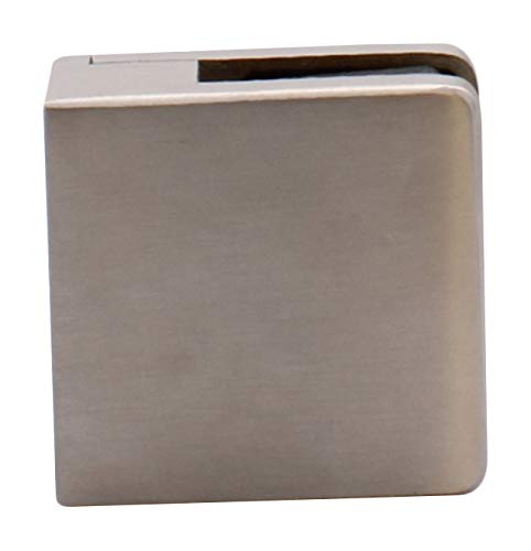 C.R. LAURENCE Z910BS CRL Brushed Stainless Z-Series Square Type Flat Base Stainless Steel Clamp for 3/8 Glass by C.R. Laurence