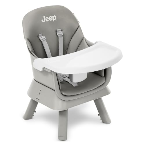Image of Jeep Milestone 6-in-1 Convertible High Chair by Delta Children, Light Grey