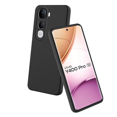 Image of Back Cover for Vivo Y400 Pro 5G | Full Camera Protection | Premium Liquid Silicon Case | Flexible Bumper Case for Vivo Y400 Pro 5G (Black)