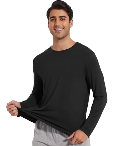 WiWi Viscose from Bamboo Men's Long Sleeve Tees Sun Protection Athletic Crew Neck Shirts for Pajamas S-XXL3