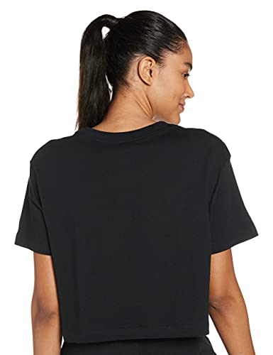 Nike Camiseta feminina esportiva Essential Cropped, Preto/branco, Medium