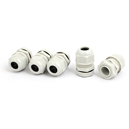 Aexit M20x1.5mm Nylon Transmission 4 Holes Adjustable Cables Gland Fastener Gray MA20-H4-03-S 5pcs