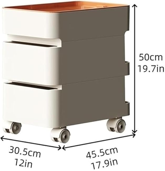 ?Mobile Storage Rack Rolling Cart with Drawers Storage Cart Mobile Storage Cabinet Organizer for Kitchen Bathroom Heavy Duty(50cm)-lJcklSVu
