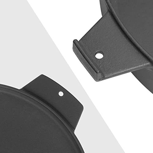 WELL GRILL Duo Dutch Oven Zubehör Set für Weber 47cm & 57cm Kettle Holzkohlegrill, 2 in 1 Gusseisen Schmortopf Pfanne für Weber BBQ Gourmet System und meiste Gasgrill, 7,25 l, Schwarz