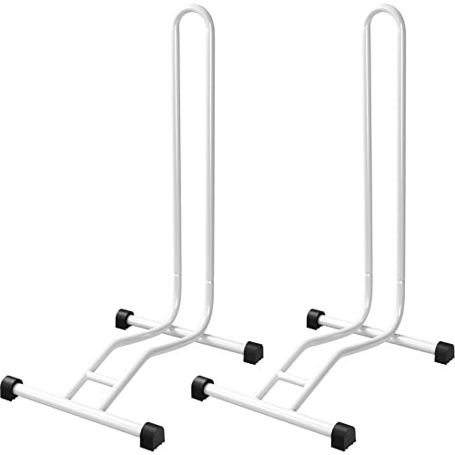 2 x WELLGRO® Fahrradständer - Stahl, sicherer Stand - Farbe weiß
