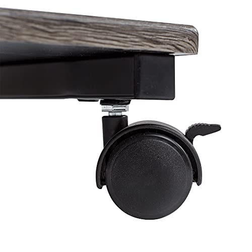 Seville Classics Rolling End Table For Living Room Sofa, Bedroom, Tv Tray Coffee With Side Pocket Storage And Mdf Wood Nightstand, (19"), Rustic Ashwood #TOP7