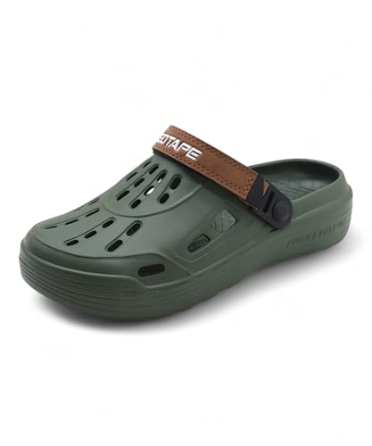 Image of Red Tape Mens Lightweight EVA Clogs Slip-On Comfortable Casual Footwear with Adjustable Back Strap and Anti-Slip Outsole