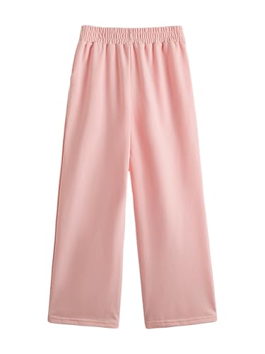 Image of Verdusa Girl's Sweatpants Graphic Embroidery Straight Leg Athletic Pants with Pockets