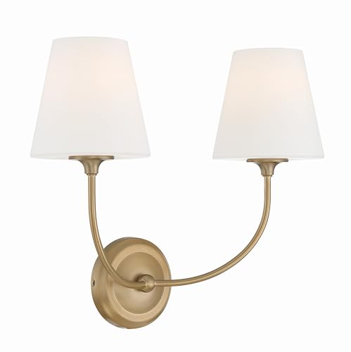 Image of Crystorama Libby Langdon Sylvan 2 Light Vibrant Gold Bathroom Vanity