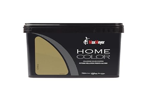 MaxMeyer Pittura colorata lavabile finitura metallizzata per interni Home Color ORO 2,5 L