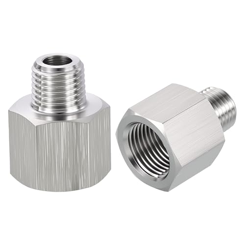 Rebower 2 Pack 304 Stainless Steel FeMale to Male Adapter, 3/8