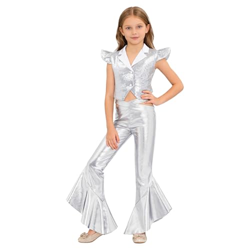 Pantalon métallique danse fille avec gilet paillettes CHICTRY