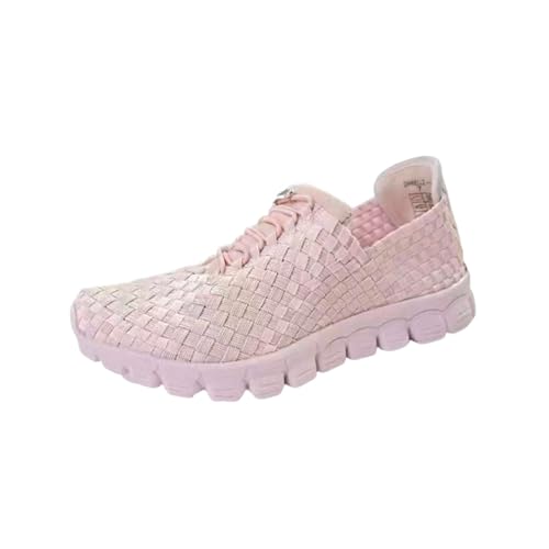 Image of Zee Alexis Women's Danielle Sneakers | Breathable Lightweight Flexible Casual Comfortable Slip-On No-Tie Elastic Laces Woven Shoes